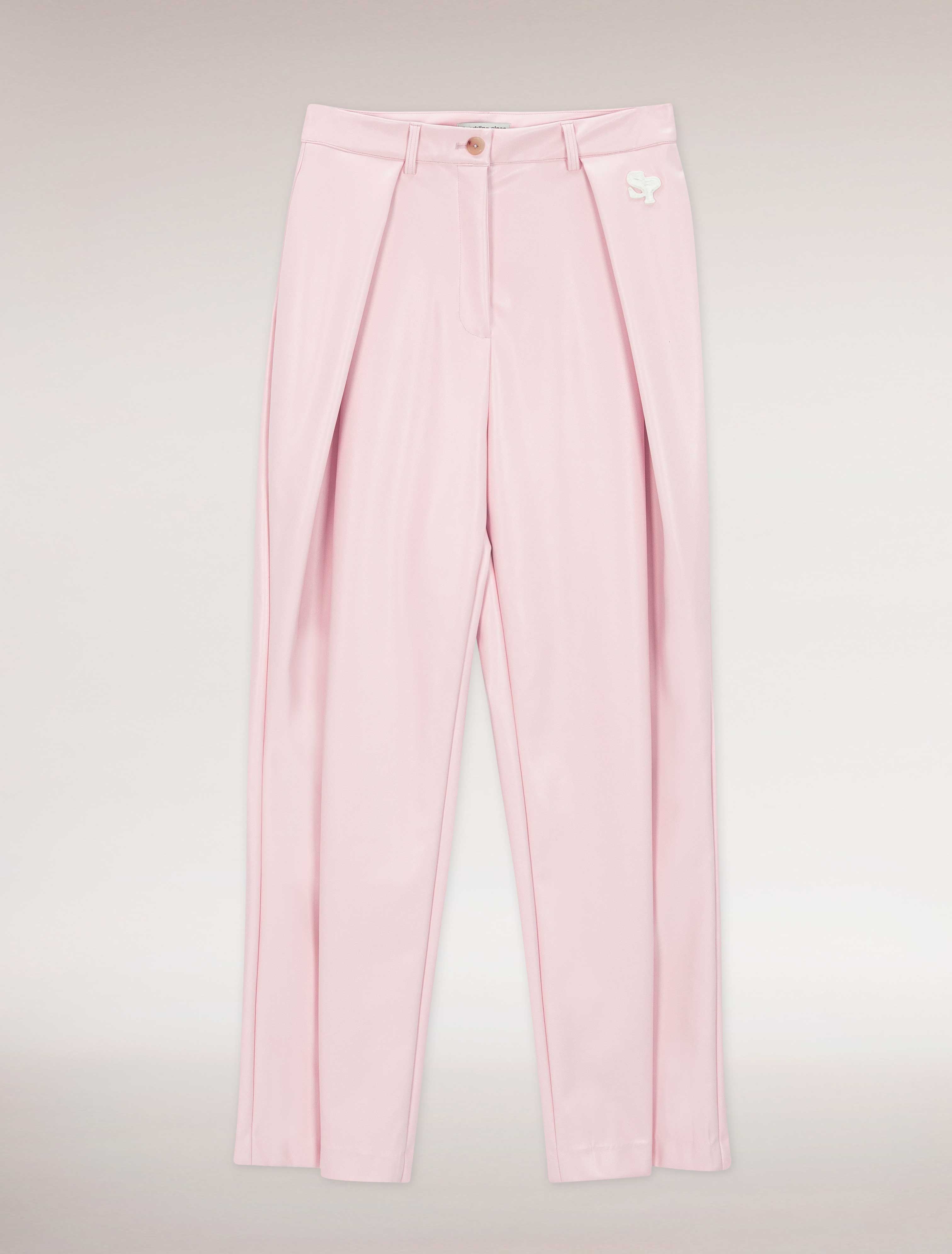 FAUX LEATHER PANTS (PINK)